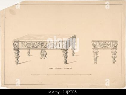 Design for Square Pianoforte, Grecian Style 1835–1900 Robert William Hume British. Design für Square Pianoforte, Grecian Style 391716 Stockfoto