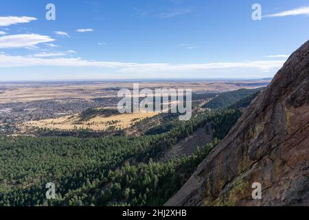 Blick auf den ersten flatiron in Boulder, Colorado Rocky Mountain Park Stockfoto