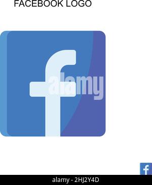 Facebook-Logo einfaches Vektor-Symbol. Illustration Symbol Design-Vorlage für Web mobile UI-Element. Stock Vektor