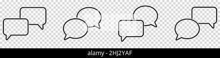 Chat-Blasenlinien-Symbole. Vektordarstellung auf transparentem Hintergrund isoliert Stock Vektor