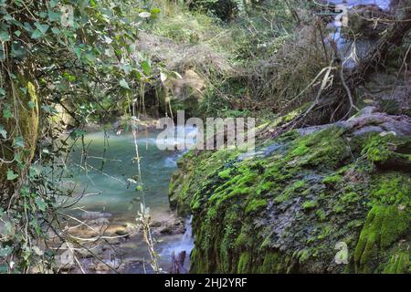 Cascate delle Marmore, das Naturschutzgebiet der Wasserfälle von Marmore, Wanderwege und Naturpfade Stockfoto