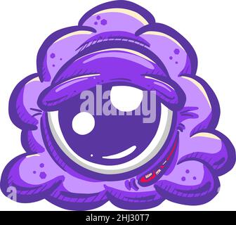A Slimy Jelly Cartoon Alien Monster with One Big Eye Stock Vektor