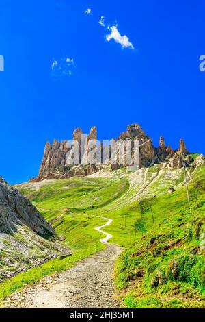 Gabelung Terrarossa Berg neben der Seiser Alm, Südtirol Stockfoto