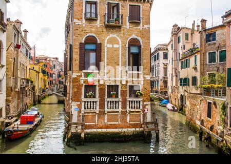 Kanäle im Stadtteil Castello, Venedig, Lagunenstadt, Venetien, Italien, Venedig, Venetien, Italien Stockfoto