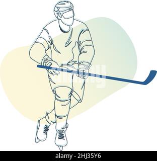 Eishockey-Spieler - Stockillustration als EPS 10 Datei Stock Vektor