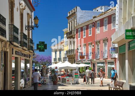 Fußgängerzone, Rua de Santo Antonio, Altstadt, Faro, Algarve-Region, Portugal Stockfoto