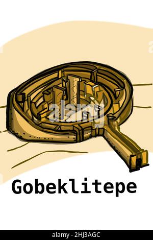 Türkei, Urfa, gobeklitepe archäologische Ausgrabung. Stockfoto