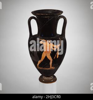 Terracotta Nolan Hals-Amphore (Glas) ca. 460–450 v. Chr. Griechisch, attische Vorderseite, ZeusReverse, Ganymede. Terracotta Nolan Hals-Amphore (Glas) 246589 Stockfoto