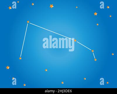 Widder Sternbild Sterne im Weltraum. Sternzeichen Widder Sternbilder. Vektorgrafik. Stock Vektor
