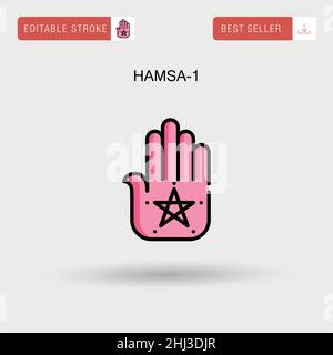 Hamsa-1 einfaches Vektorsymbol. Stock Vektor