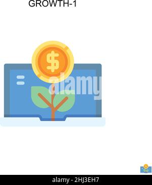 Growth-1 einfaches Vektorsymbol. Illustration Symbol Design-Vorlage für Web mobile UI-Element. Stock Vektor