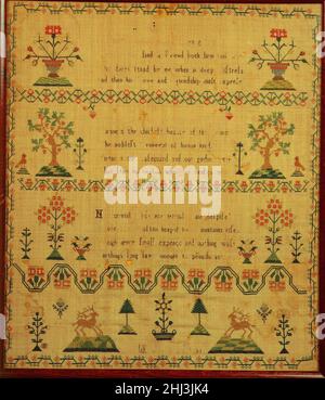 Bestickter Sampler ca. 1761 Briten, wahrscheinlich. Bestickter Sampler 14056 Stockfoto