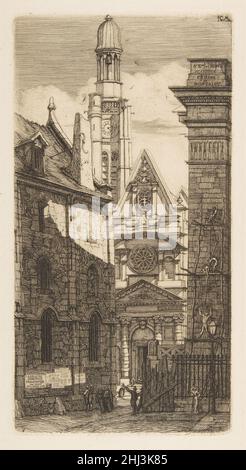 Die Kirche St. Etienne-du-Mont, Paris 1852 Charles Meryon Französisch. Die Kirche St. Etienne-du-Mont, Paris 371708 Stockfoto