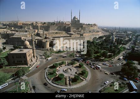 Übersicht über die Zitadelle und die Muhammad Ali Moschee, Kairo, Ägypten Stockfoto