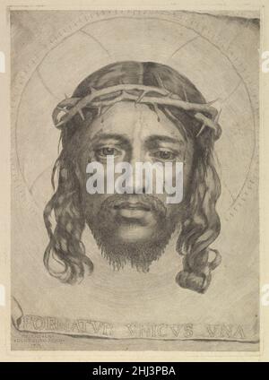 Antlitz Christi auf St. Veronica's Veil 1735 Dudesert oder Du Desert French. Antlitz Christi auf dem Schleier der heiligen Veronica 395174 Stockfoto