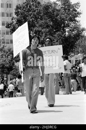 Atlanta, Georgia - Protest gegen die Supreme Courts Bakke Entscheidung - 1978 Stockfoto