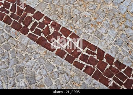 Rot-weißes Mosaik, Gehweg in Rio Stockfoto