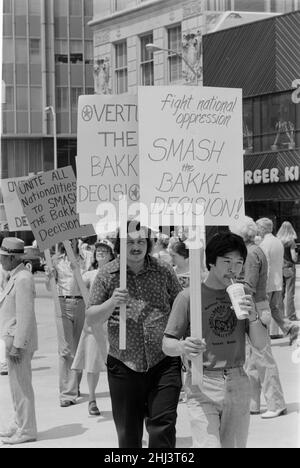 Atlanta, Georgia - Protest gegen die Supreme Courts Bakke Entscheidung - 1978 Stockfoto