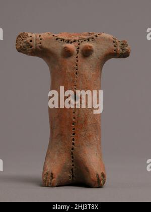 Fragment einer Figur Koptisch des 4th.–7th. Jahrhunderts Dieses handgeformte Objekt wurde in christlichen Häusern gefunden, aber Werke wie diese setzen eine lange Geschichte ägyptischer Fruchtbarkeitsfiguren fort. In den Häusern des Ortes wurden verzierte Wandnischen gefunden, die als häusliche Schreine gedacht wurden. Diese Figur könnte in einem als Votivopfer verwendet worden sein. Aus unbekannten Gründen scheint es absichtlich zerstört worden zu sein. Fragment einer Abbildung 478455 Stockfoto