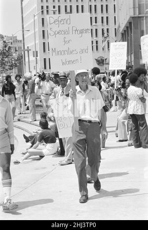 Atlanta, Georgia - Protest gegen die Supreme Courts Bakke Entscheidung - 1978 Stockfoto