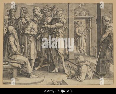Joseph Interpreting His Dreams to Jacob (Kopie) n.d. Nach Lucas van Leyden Niederlandisch. Joseph Interpreting His Dreams to Jacob (Kopie) 370395 Stockfoto