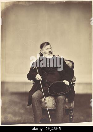 [Sitzender Mann mit Stock und Hut] 1850s–60s Franz Antoine Österreicher. [Sitzender Mann mit Stock und Hut] 269257 Stockfoto