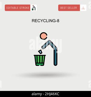 Recycling-8 einfaches Vektorsymbol. Stock Vektor