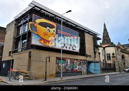 Batgirl-Dreharbeiten in Glasgow Stockfoto