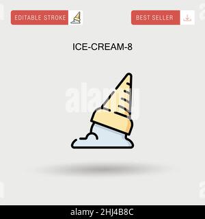 Ice-Cream-8 einfaches Vektorsymbol. Stock Vektor