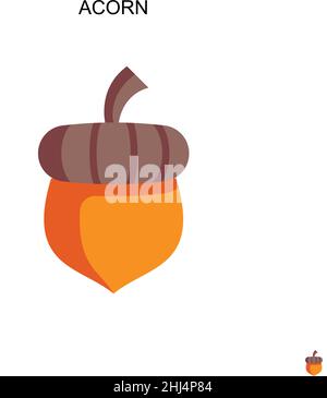Einfaches Vektorsymbol „Acorn“. Illustration Symbol Design-Vorlage für Web mobile UI-Element. Stock Vektor