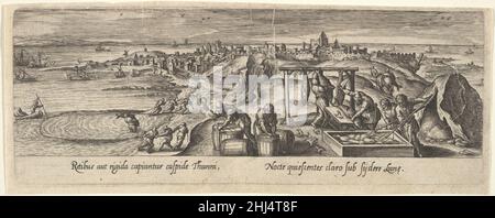 1 von 8 Platten über Jagd und Fischerei nach Hans Bol Niederlandisch. 1 von 8 Platten über Jagd und Fischerei 397472 Stockfoto