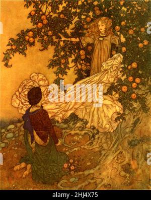 Geschichten von Hans Andersen - Edmund Dulac Farbtafel auf Seite 147. Stockfoto