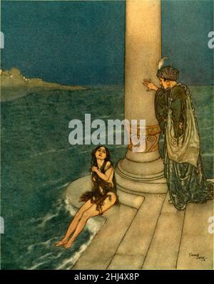 Geschichten von Hans Andersen - Edmund Dulac Farbtafel auf Seite 189. Stockfoto