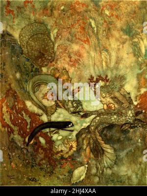 Geschichten von Hans Andersen - Edmund Dulac Farbtafel bei page155. Stockfoto