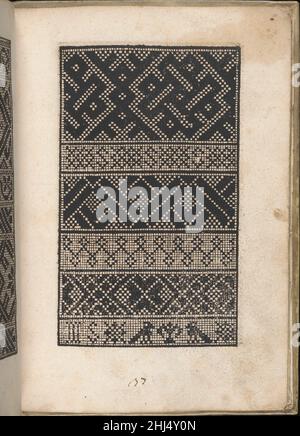 EYN New kunstlichboich, Seite 11r 1529 Peter Quentel Deutsch Herausgegeben von Peter Guentel, Köln, Holzschnitt-Bordüre gestaltet von Anton Woensam von Worms, deutsch, aktiv erste Hälfte 16th Jahrhundert, gestorben 1538. Italienische Übersetzung der Titelseite, bebilderte Titelseite, Porträt von Karl V., 46 Seiten Designs inklusive Alphabetseiten. EYN New kunstlichboich, Seite 11r 680787 Stockfoto