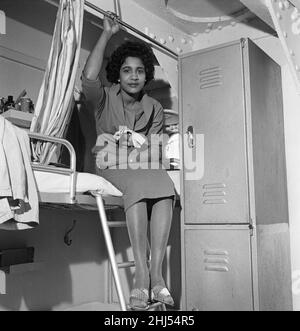 Westindische Einwanderer, die nach Hause zurückkehren. 11th. August 1958. Stockfoto