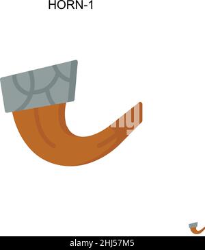 Horn-1 einfaches Vektorsymbol. Illustration Symbol Design-Vorlage für Web mobile UI-Element. Stock Vektor