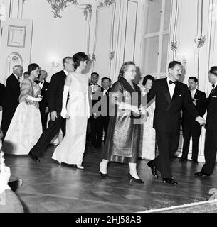 Der Besuch des amerikanischen Präsidenten John F. Kennedy in Wien, Österreich, zu Gesprächen mit dem sowjetischen Ministerpräsidenten Nikita Chruschtschow. Die erste Dame Jackie Kennedy. 3rd. Juni 1961. Stockfoto