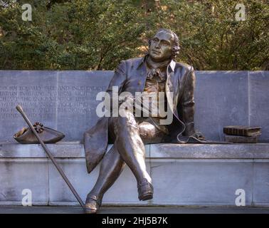 WASHINGTON, DC, USA - George Mason Memorial, Statue. Stockfoto