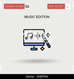 Einfaches Vektorsymbol für die Musikausgabe. Stock Vektor