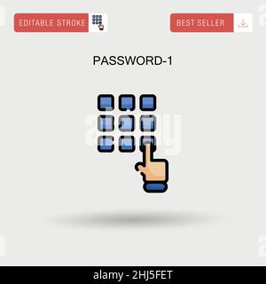 Password-1 einfaches Vektorsymbol. Stock Vektor