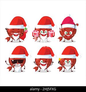 Santa Claus Emoticons mit Amor Liebe Pfeil Zeichentrickfigur. Vektorgrafik Stock Vektor