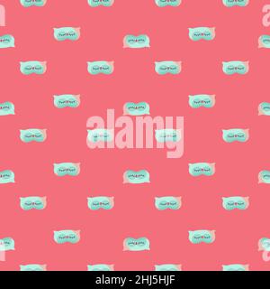 Eule blau Farbe geometrische nahtlose Muster auf rosa Hintergrund. Kinder Grafikdesign-Element für verschiedene Zwecke. Flache Vektorgrafik. Stock Vektor