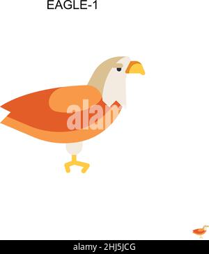 Eagle-1 einfaches Vektorsymbol. Illustration Symbol Design-Vorlage für Web mobile UI-Element. Stock Vektor