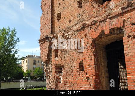 Russland. Wolgograd. Ein Gedenkkomplex - das Museum - Panorama Stalingrad Schlacht. Eine Art auf den Ruinen der Mühle. Stockfoto