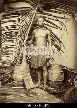 Studioportrait eines Bantu-Mannes 1870s. Stockfoto