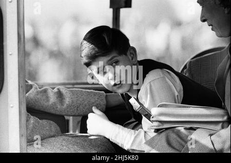 Die königliche Familie bei den Badminton Horse Trials. Im Bild Prinz Charles. April 1960. Stockfoto