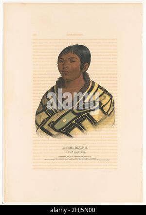 Stum-Ma-Nu, ein Flachkopf-Junge - gezeichnet, gedruckt und gefärbt bei I.T. Bowen's Lithographic Establishment No. 94 Walnut St. Stockfoto