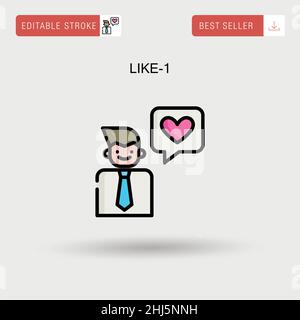 Like-1 einfaches Vektorsymbol. Stock Vektor