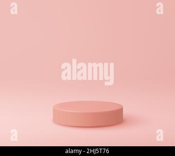 Abstrakt rosa Zylinder Podest, Stock Vektor